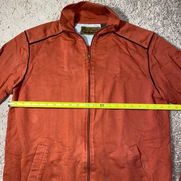 Big Sky Outfitters Men’s Rust Brown Full Zip Casual Track Style Jacket Size Med - Picture 8 of 11